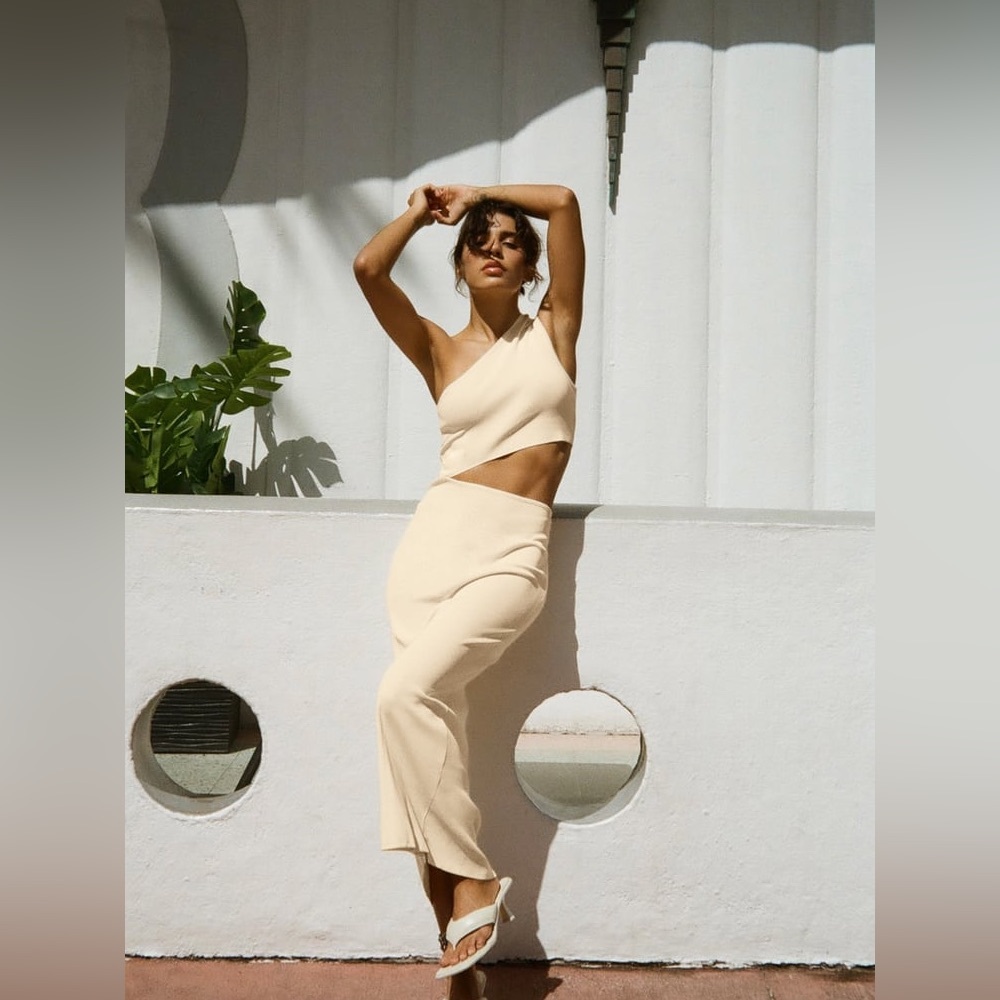 ZARA Asymmetrical One Shoulder Cut Out Dress